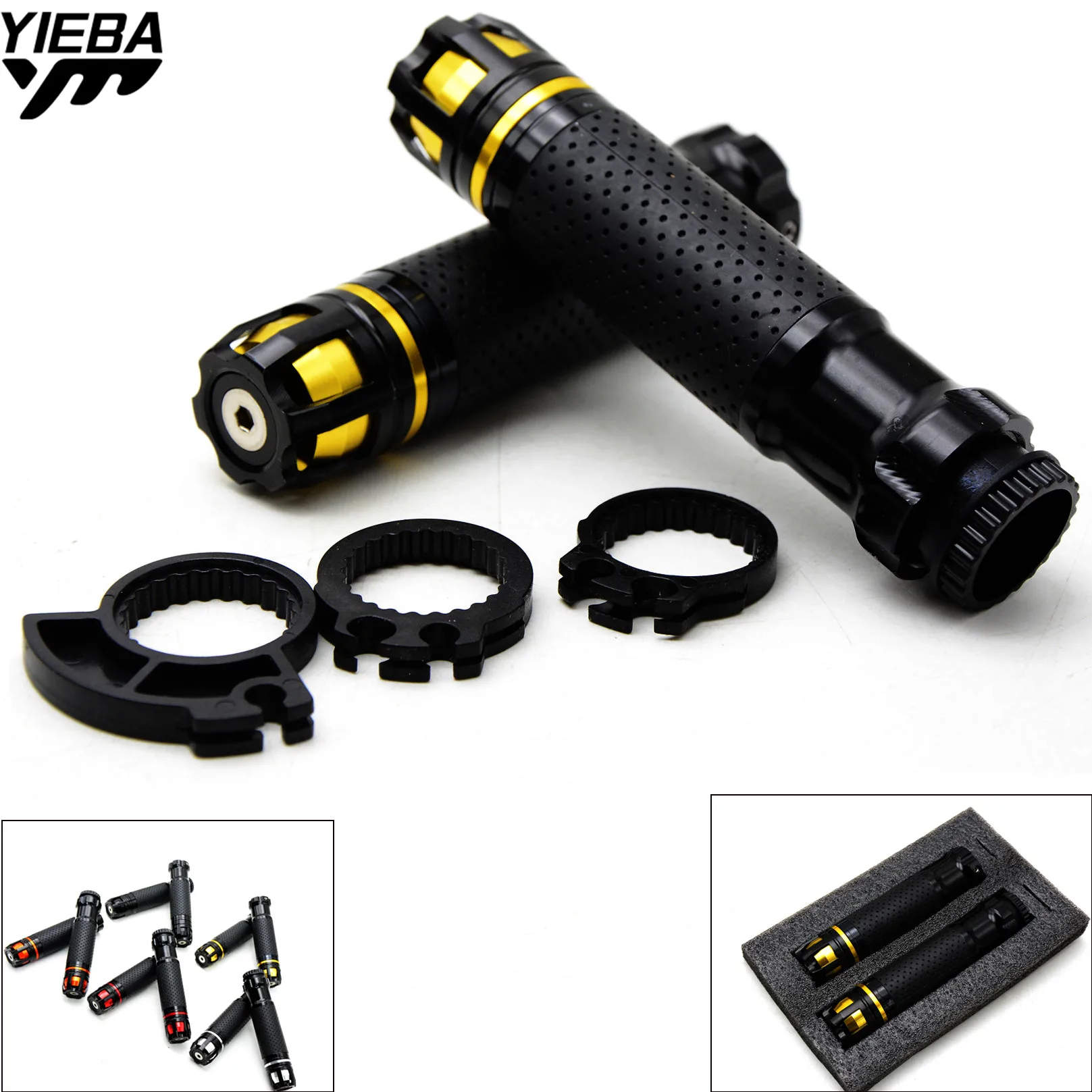 Aluminum None Slip Rubber Motorcycle Handlebars Handle Bar Hand Grips