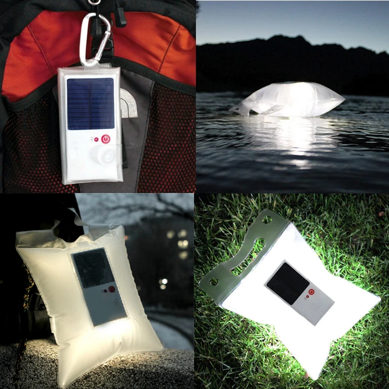 

2pcs Solar Inflatable Led Lantern emergency lighting waterproof Outdoor camping travel lightweight led light