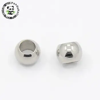 

304 Stainless Steel Smooth Spacer Beads, Rondelle, Stainless Steel Color, 5x3mm, Hole: 3mm