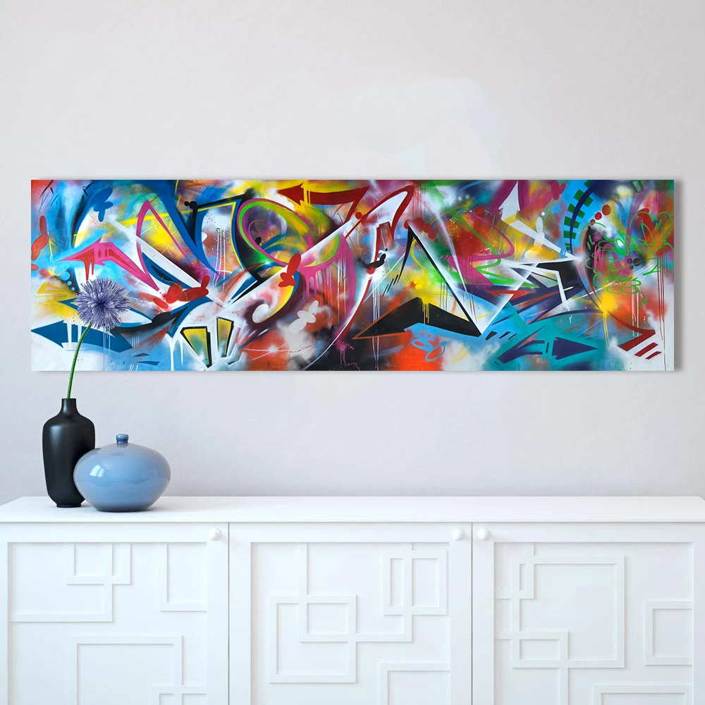 HDARTISAN Colorful Graffiti Oil Abstract Painting Canvas Prints for Wall Art  Picture for Living room Home Decor|Painting & Calligraphy| - AliExpress