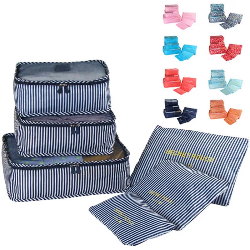 

6 PCS Waterproof Travel Storage Bag Set For Clothes Tidy Organizer Wardrobe Suitcase Pouch Travel Shoes T-shirt Organizer Bag
