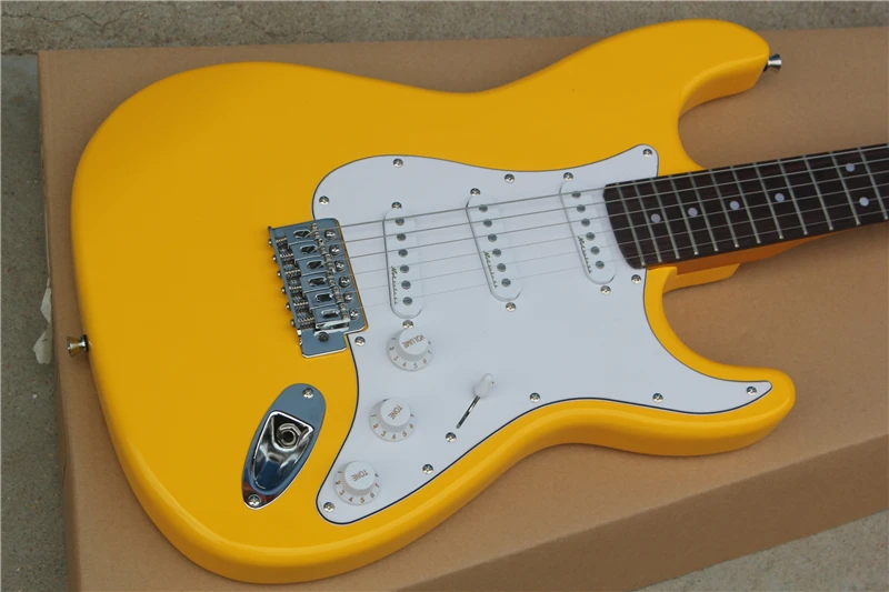 

Factory store yellow oranger ST rosewood fretboard 6 string Electric Guitar Guitarra