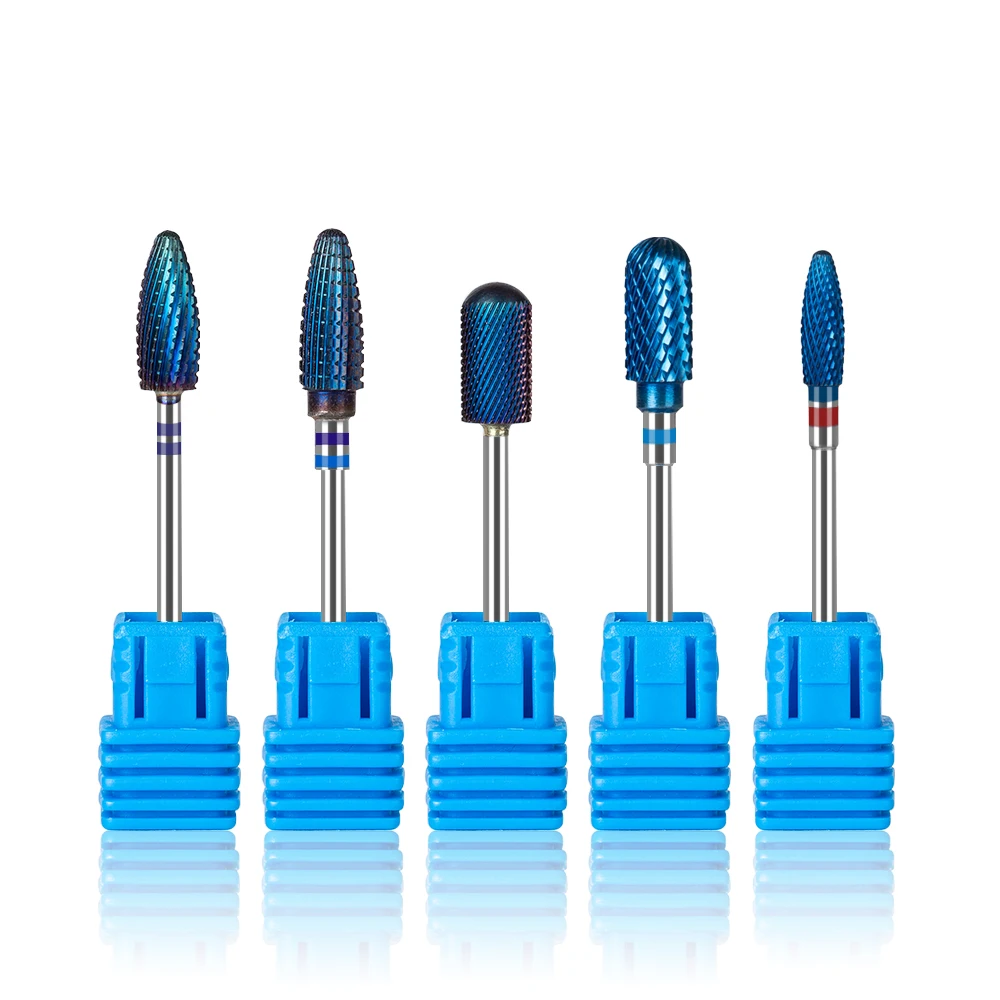 Dmoley 21 тип карбида вольфрама заусенцы нано Радужное покрытие ногтей сверла синий металл сверла для маникюра электрическая дрель