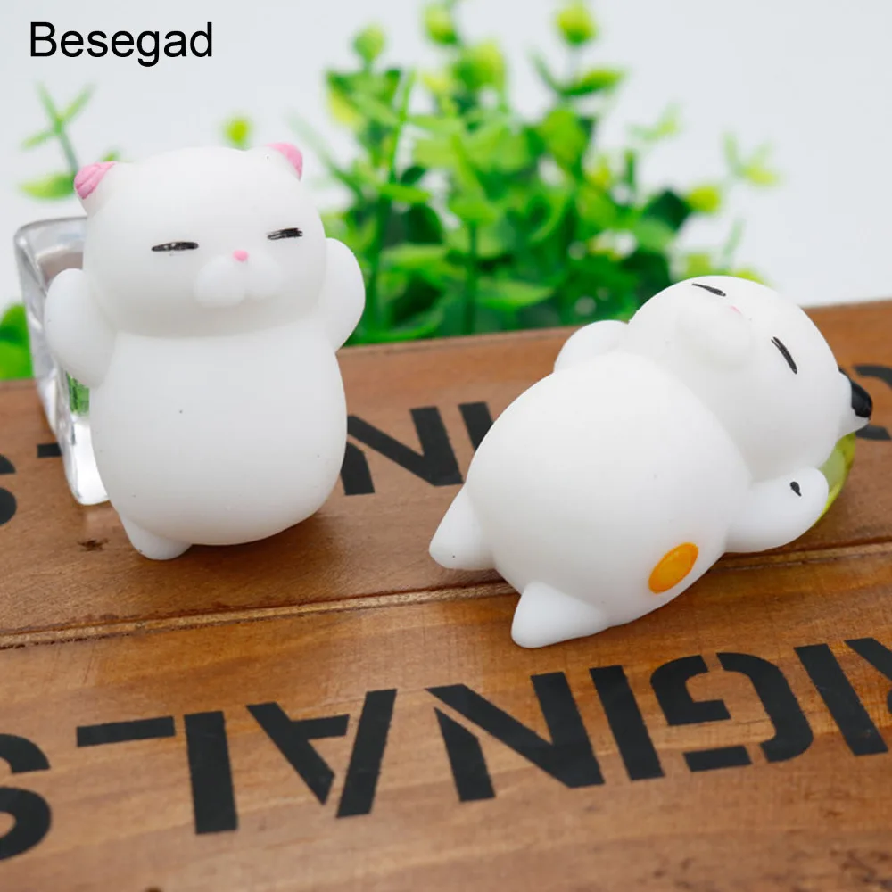 Besegad 3 шт. милый Kawaii TPR Mochi мягкий при нажатии мультфильм кошка игрушка для детей и