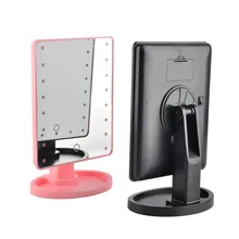 Светодиодный косметическое настольное портативное компактное косметическое зеркало для макияжа, 16/22 светодиодный свет, освещение для путешествий, косметическое зеркало для женщин, черный, белый, розовый