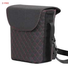 E-FOUR Double Deck переносное автомобильное Олово ПВХ кожаная сумка и PP внутренний можно стирать хранение мусора организатор мешок для мусора мусорный олова для автомобиля