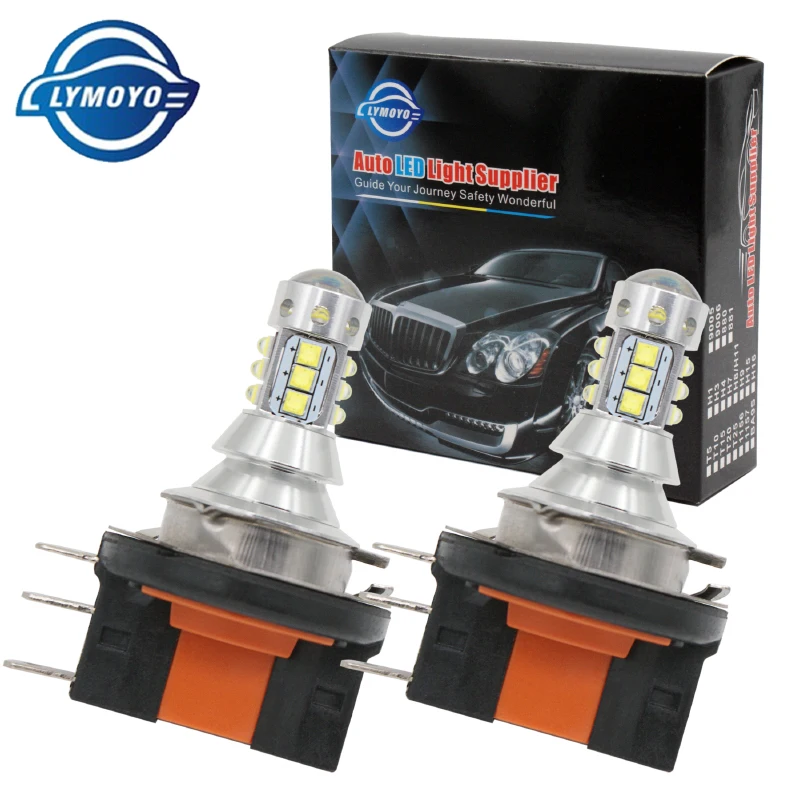 

LYMOYO 2pcs Car White light H15 led Fog Light 80w 12v with CREE Chip Daytime Running Light Headlight Driving drl fog Lamp 12v