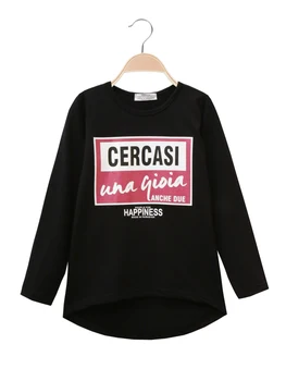 

Long Sleeve T shirt with written glitter