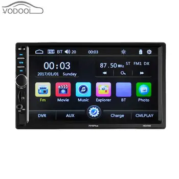 

7" LCD 2 Din Touch Screen Bluetooth Car Multimedia MP3 MP5 Player FM Radio Autoradio TF Aux Input USB w/ Charger Remote Control