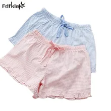 Женские пижамные штаны, новые летние хлопковые Пижамные штаны, короткая Домашняя одежда, повседневные клетчатые штаны для сна, женские пижамные штаны A945