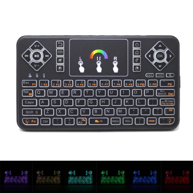 Special Price Q9 Slim RGB Backlit 2.4G Mini Wireless Keyboard Air Mouse with Multi-Function Touchpad for Android TV Box, Mini PC, Laptops