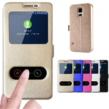 For Samsung Galaxy S5 Case Silk View Window Flip Leather Cover Coque Stand Funda Phone Cases for Samsung Galaxy S5 Case Capa protective pu leather plastic case cover w visual window for samsung galaxy s5 black