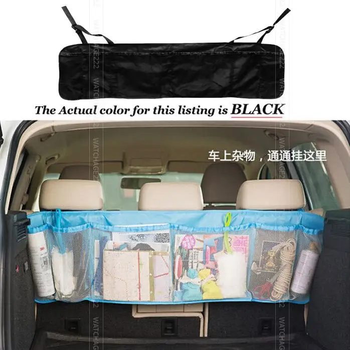 

Black Car Trunk Organiser Rear Seat Back Bag Organizer Storage Bag Kick Mat Protector Tissue Box Holder Pouch Hanger Accessories
