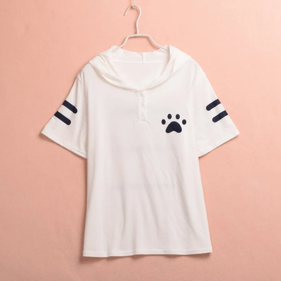 Cat Pattern Ears Hooded Shirt (6)