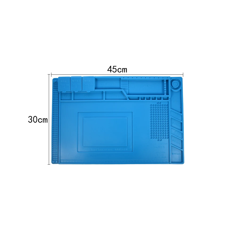 S-160 45x30 см теплоизоляционный силиконовый коврик стол коврик техническое обслуживание платформы для BGA паяльная ремонтная станция с магнитной секцией