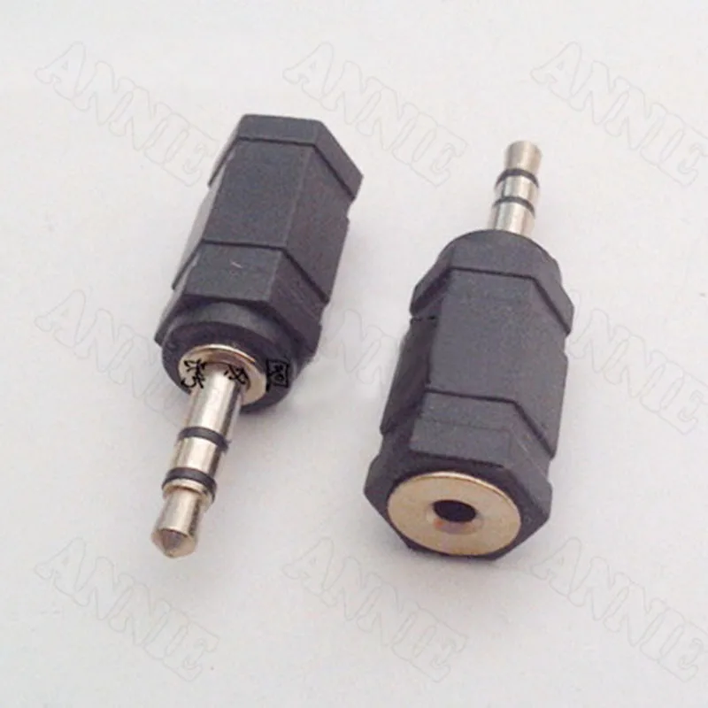 100pcs lot Headphone Connector Adapter Dual Channel Socket 3 5mm Male To 2 5mm Hole Female Big Convert To Small 
