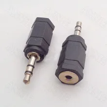100pcs lot Headphone Connector Adapter Dual Channel Socket 3 5mm Male To 2 5mm Hole Female Big Convert To Small 