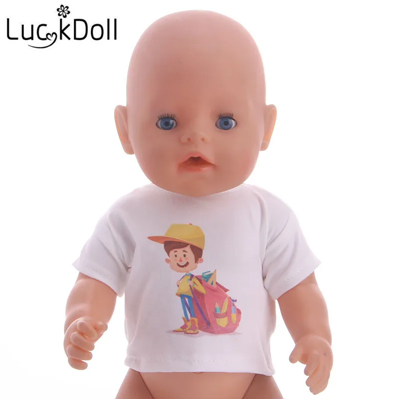 LUCKDOLL хлопковая Футболка Подходит для 18-дюймовые американская кукла Logan кукла мальчик одежда аксессуары игрушки для детей