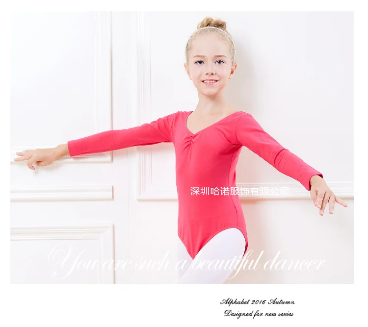Детское танцевальное платье девушки практикующих одежда гимнастика одежда с длинными рукавами балетки экспертизы костюмы младенцев тела костюмы