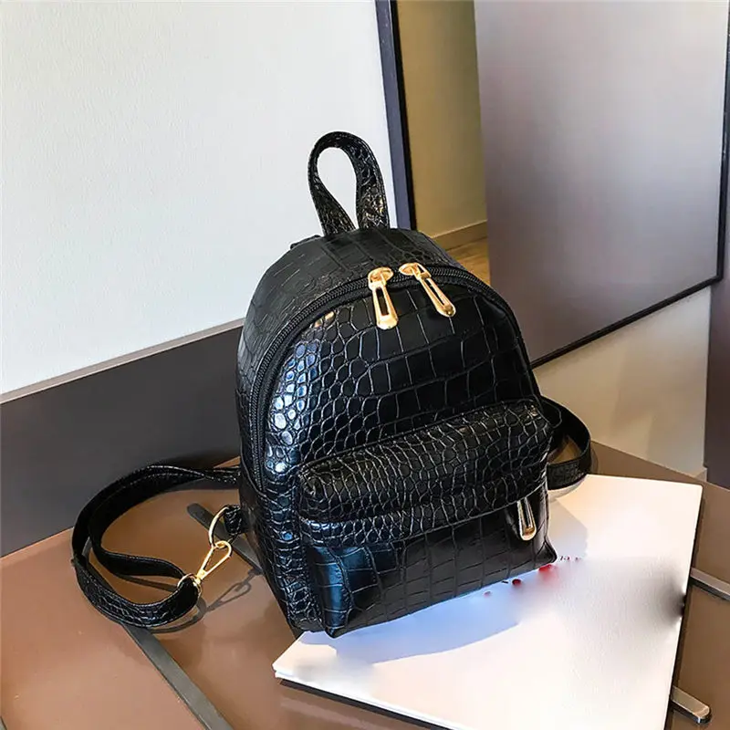 

xiniu Women's Student Bag Crocodile Leather Shoulder Bag Multi-Function Versatile Bags