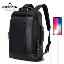 BOPAI Anti theft Enlarge Backpack USB External Charge 15.6 Inch Laptop Backpack Men Waterproof School Backpack bags for Teenager