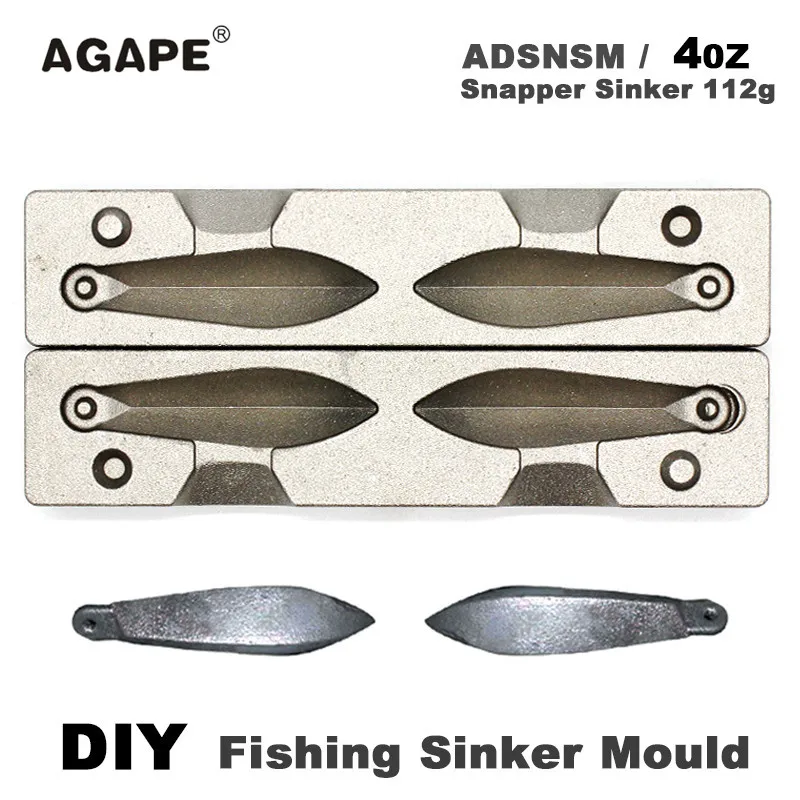 Agape Diy Fishing Snapper Sinker Mould Adsnsm/4oz Snapper Sinker 112g 2