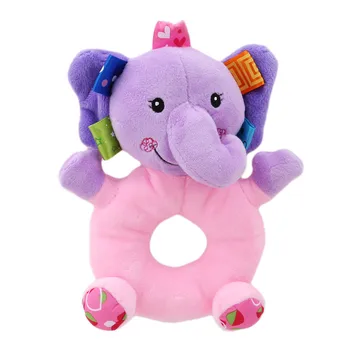 

Cute Soft Plush Kids Baby Infant Rattles Plush Stuffed Animals Soothing Educational Circle Bell Toys for 3 month Clasisic Toy