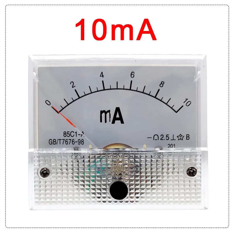 85C1 амперметр постоянного тока аналоговая панель измерителя тока механический указатель Тип 1/5/10/20/30/50/100/200/300/500mA A