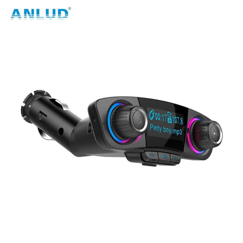 ANLUD fm-передатчик Aux модулятор Bluetooth Handsfree автомобильный комплект автомобильный аудио mp3-плеер с Умной зарядкой двойной USB Автомобильное зарядное устройство