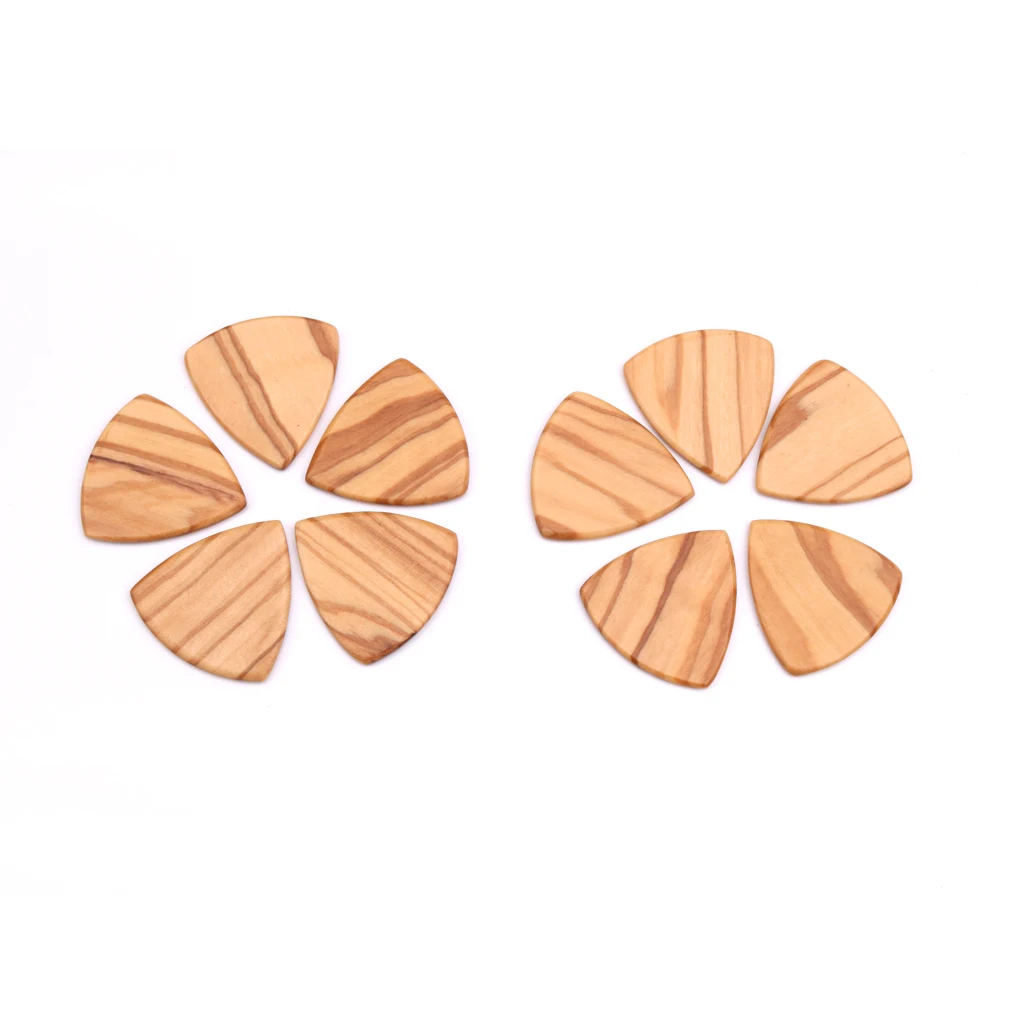 Guitar Plectrum Wood Handmade Guitar Picks 2mm Olive Wood Picks Triangle Picks
