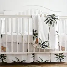 Новое поступление, хлопок, детские постельные принадлежности для кроватки, комплект для кроватки, простыни, юбки, комфортная кроватка, бамперы, набор(Гепард, комплект из 3 предметов