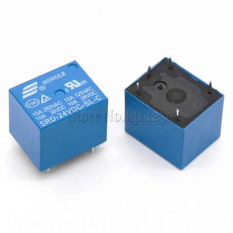 10Pcs 24V DC Power Relay SRD 24VDC SL C T73 12V 5Pin PCB Type In stock