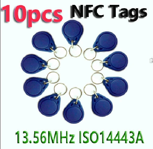 

10pcs NFC Tag Key Tags Keyfobs RFID Tag 13.56MHz S50 Token Re-writable NFC Card