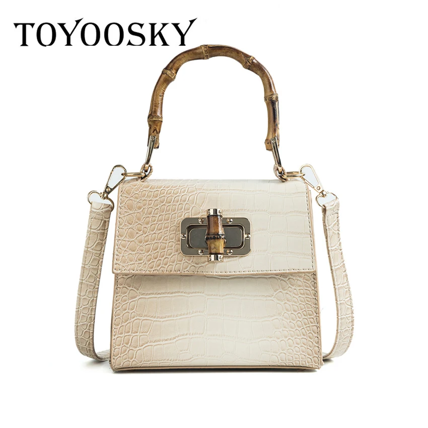 TOYOOSKY 2018 جديد المرأة PU حقائب يد جلدية الخيزران مقبض حقائب كتف السيدات عالية الجودة حقيبة Bolsas Femininas كيس TOYOOSKY 2018 جديد المرأة PU حقائب يد جلدية الخيزران مقبض حقائب كتف السيدات عالية الجودة حقيبة Bolsas Femininas كيس