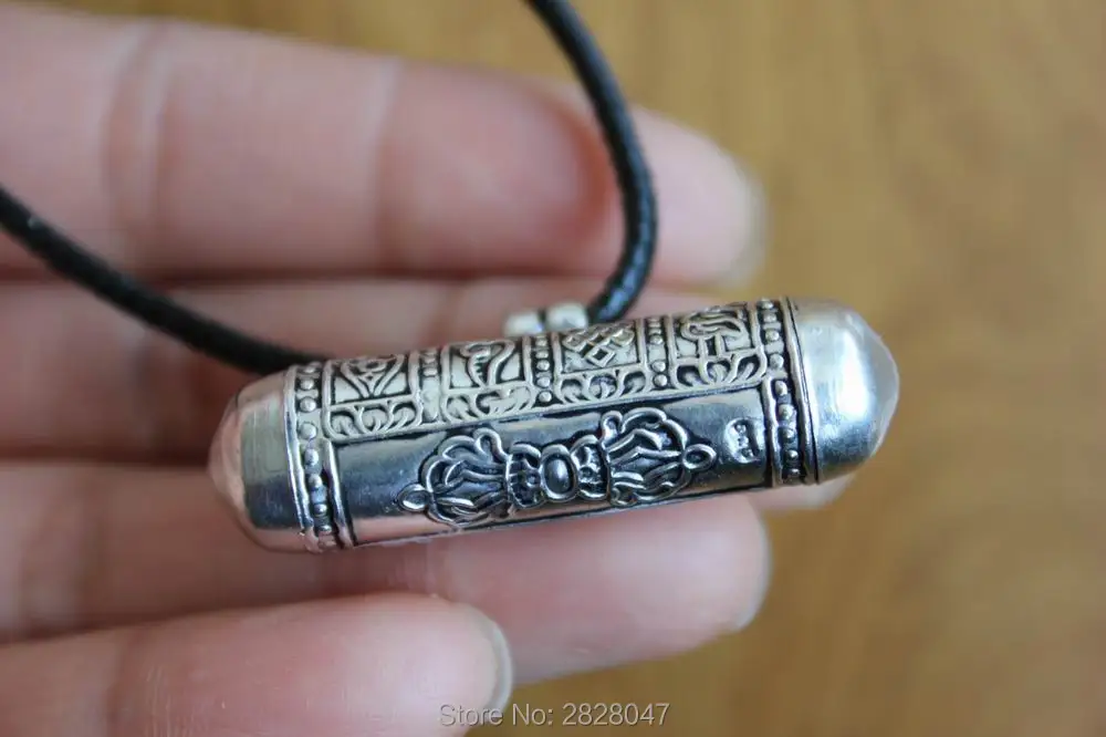 SL027 тибетская искусственная Серебряная молитвенная коробка Подвески тибетский
