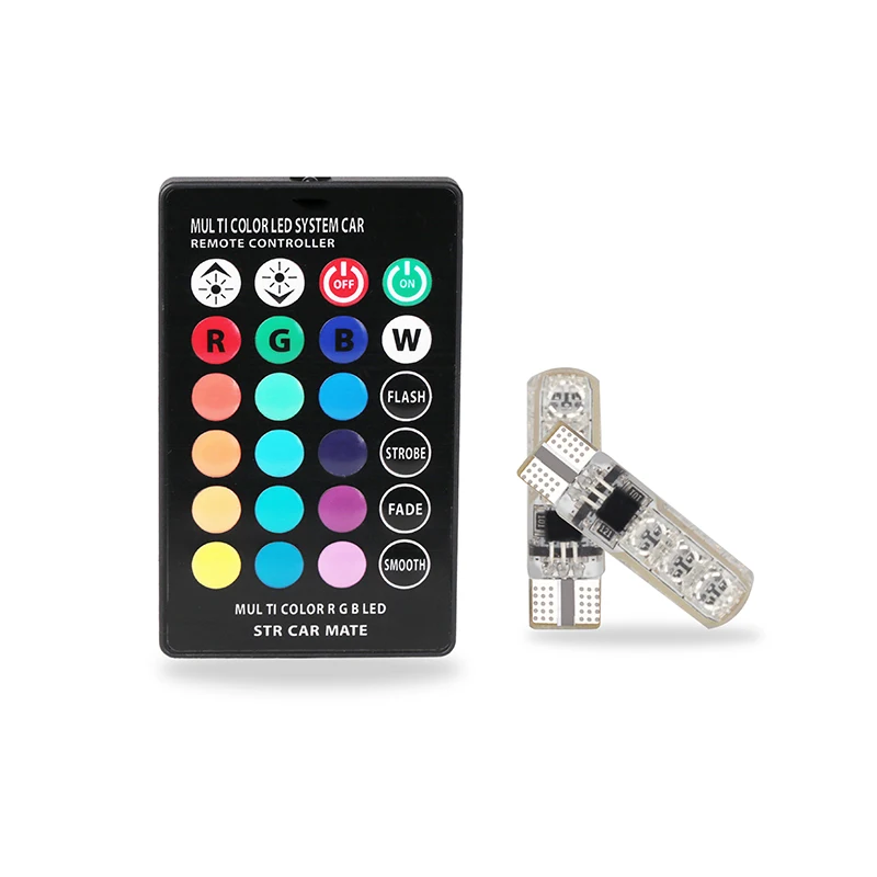 2 шт. 5050 SMD T10 RGB светодиодная Стробоскопическая Лампа 194 168 w5w клиновидная лампа