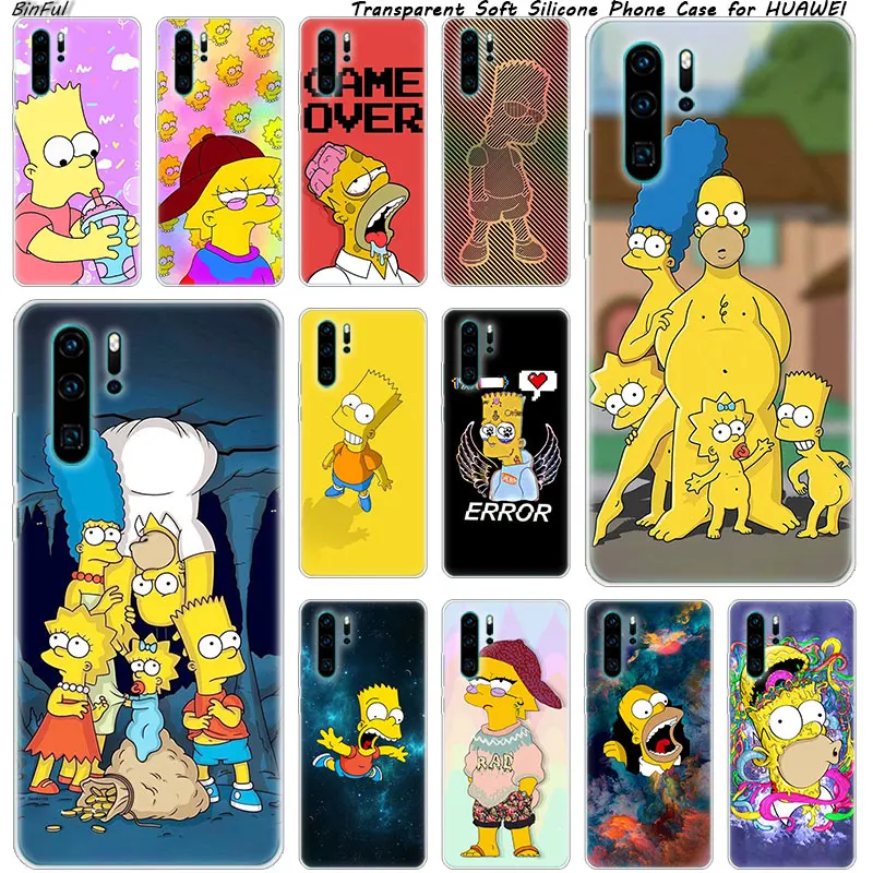 Мягкий силиконовый чехол для телефона Homer Simpson Huawei P30 P20 Pro P10 P9 P8 Lite 2017 P Smart Z Plus 2019 NOVA