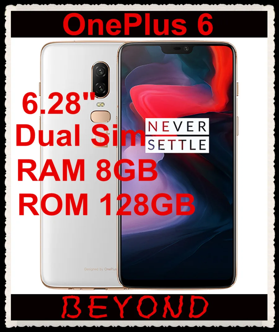 

Original OnePlus 6 128GB ROM 8GB RAM Snapdragon 845 Octa Core 6.28" Dual 20MP+16MP Android 8.1 Dash Charge Mobile Phone