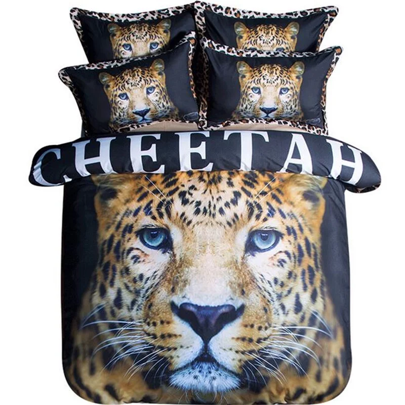 3d Animal Print Cheetah Bedding Set Twin Queen King Size Duvet