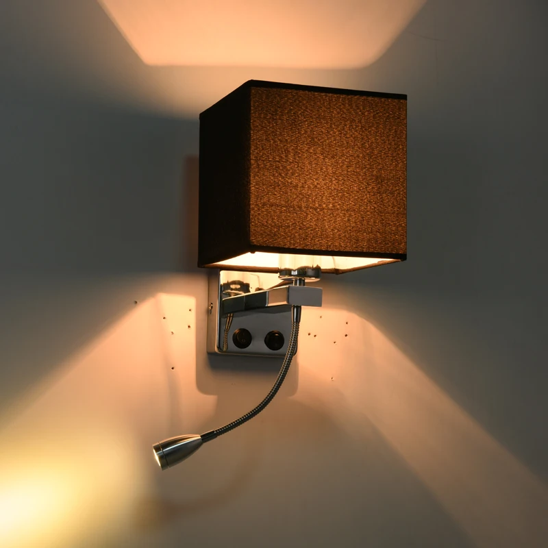 Светодио дный светодиодный прикроватный настенный светильник с выключателем и гибким светом для чтения лампа дневного света для лестницы