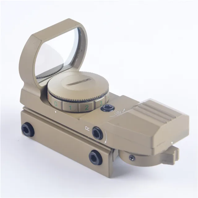 Mira de rifle de engranaje táctico con alcance 11mm 20mm Rail punto rojo airsoft holográfico Reflex 4 retícula verde vista para Riflescopes - Imagen 6