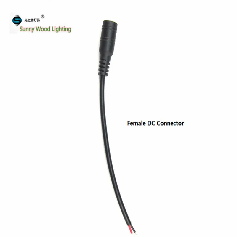 

10PCS/LOT DC female connector 5.5*2.1 with 15cm cable for 5V,12V,24V power supply ,dc power adapter ,strips