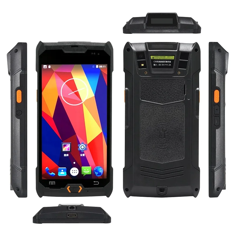 Беспроводной 4G NFC промышленный прочный мобильный считыватель штрих кодов PDA