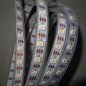 

SK6812-RGBW(warm white) led addressable strip;60leds/m with 60pixels/m;waterproof in silicon tube;4m long;DC5V input;WHITE PCB