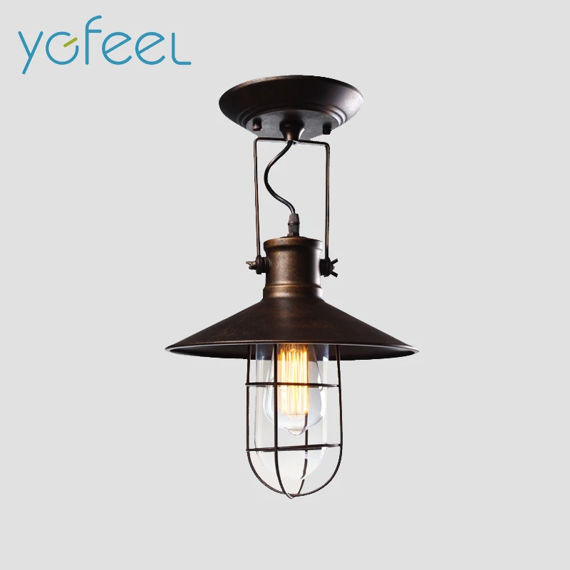 

[YGFEEL] Village Retro Ceiling Lights American Country Style Industrial Lighting Corridor Loft Lamp Glass Lampshade E27 Holder