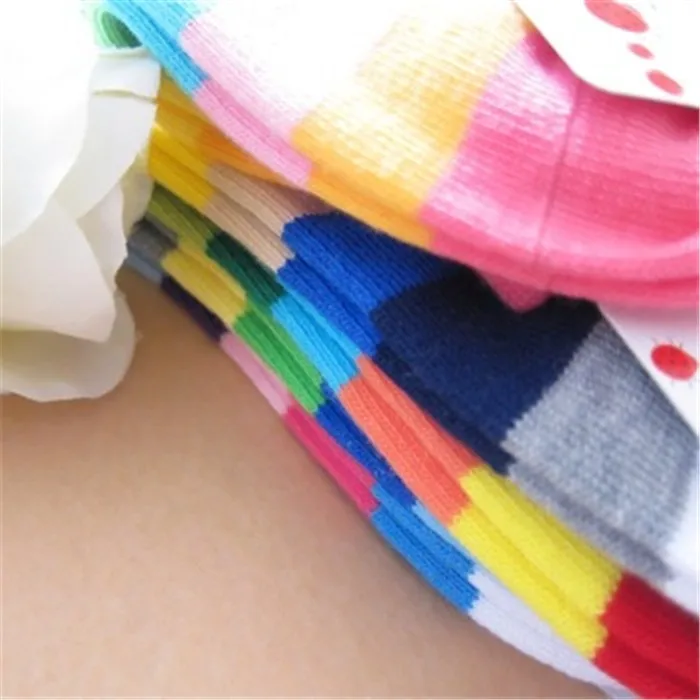 Топ Модные носки в полоску 5 пар/лот мягкие носки в Корейском стиле Цвет детская одежда из хлопка и шерсти; сезон осень-зима A-cll-014-5