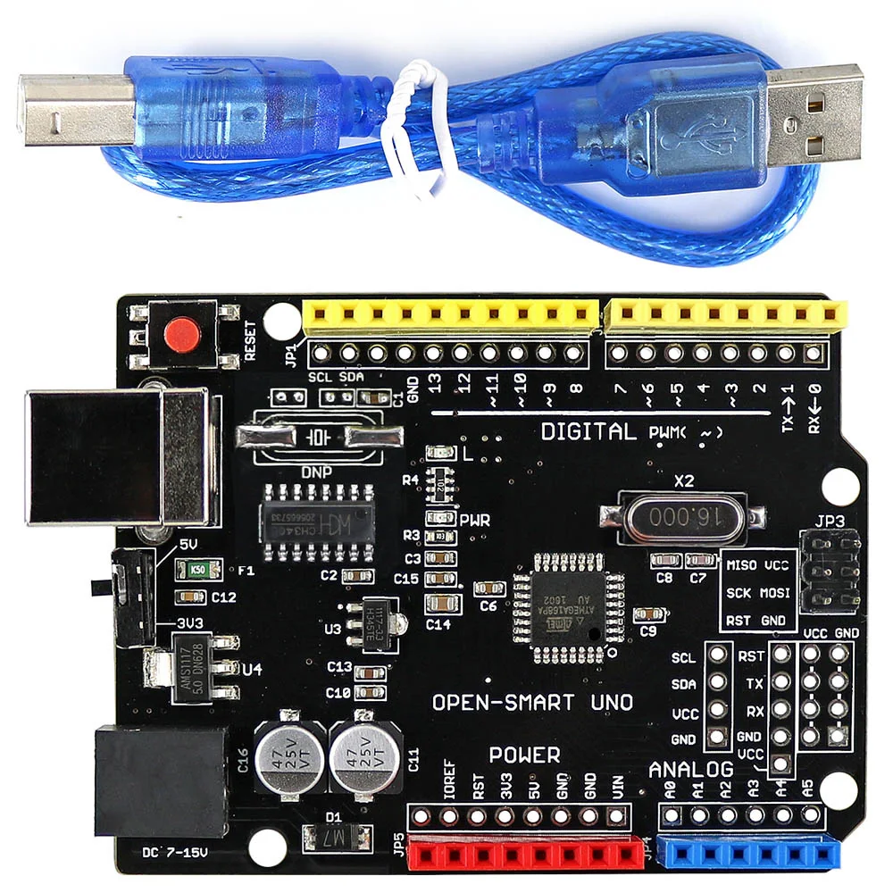 

Improved Version 5V / 3.3V Compatible UNO R3 (CH340G) ATMEGA168P Development Board with USB Cable for Arduino UNO R3