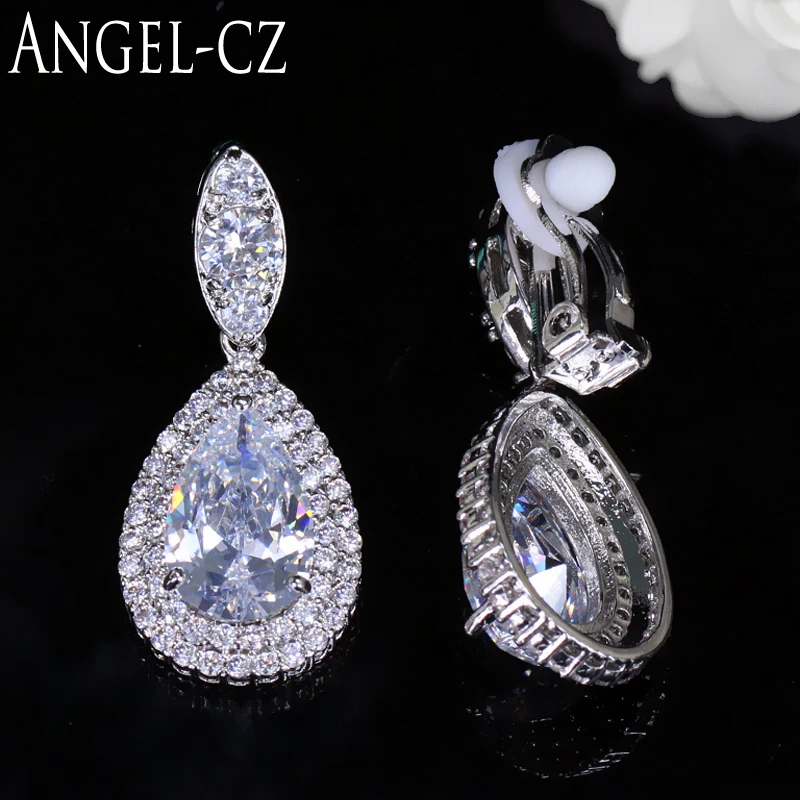 Buy ANGELCZ No Pierced Ear Design Big Water Drop AAA