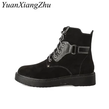 

Winter Shoes Woman Snow Boots Chaussures Femmes 2018 Dr Autumn Women Boots Lace-Up Martin Boots British Style Booties Plus Size