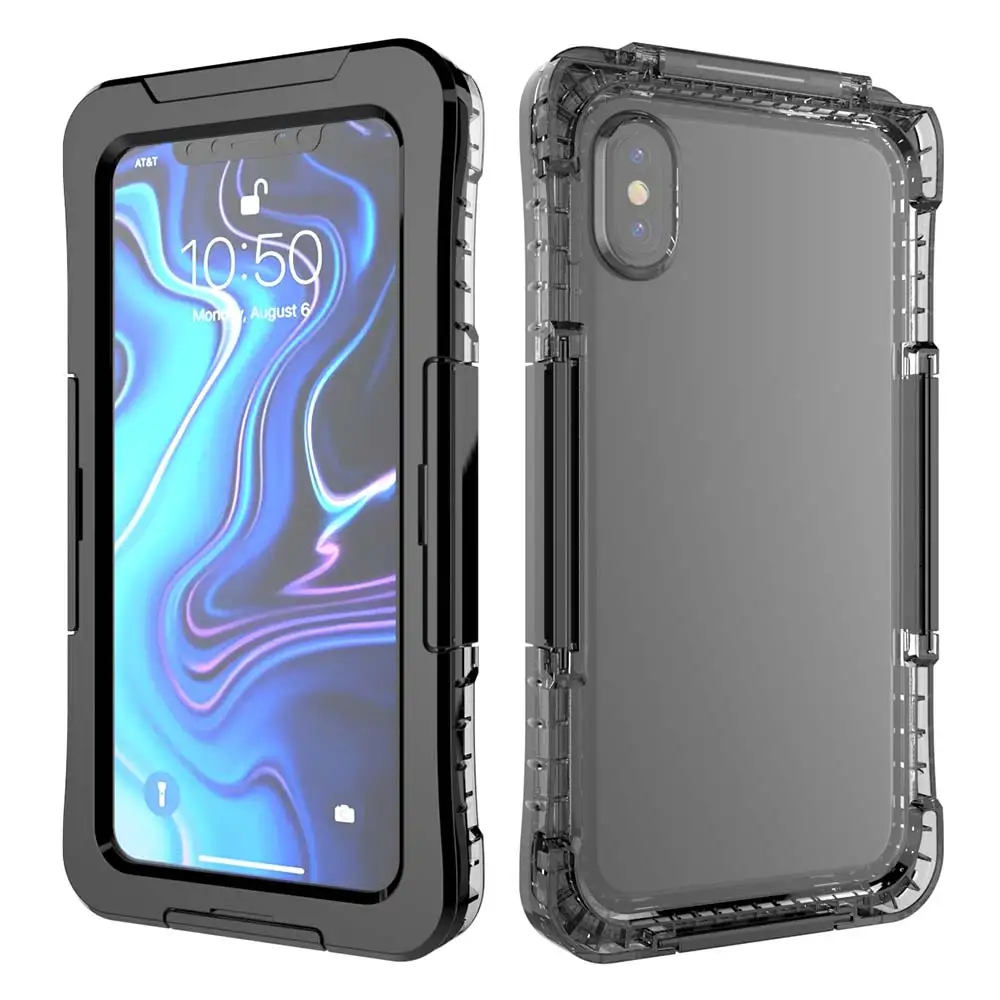 KISSCASE водонепроницаемый чувствительный чехол для телефона IPhone X 6 7 8 Plus подводный чехол для фотографии чехол для iPhone X S MAX XR Capa - Цвет: Black